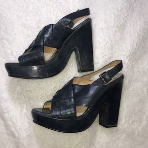 Michael Kors Chunky Distressed Leather Heels